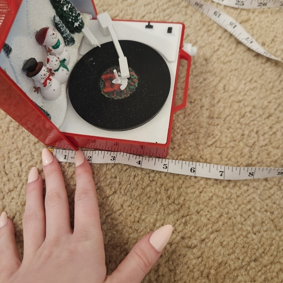 Musical Holiday Decor Box Snowman Record Works - Picture 5 of 6